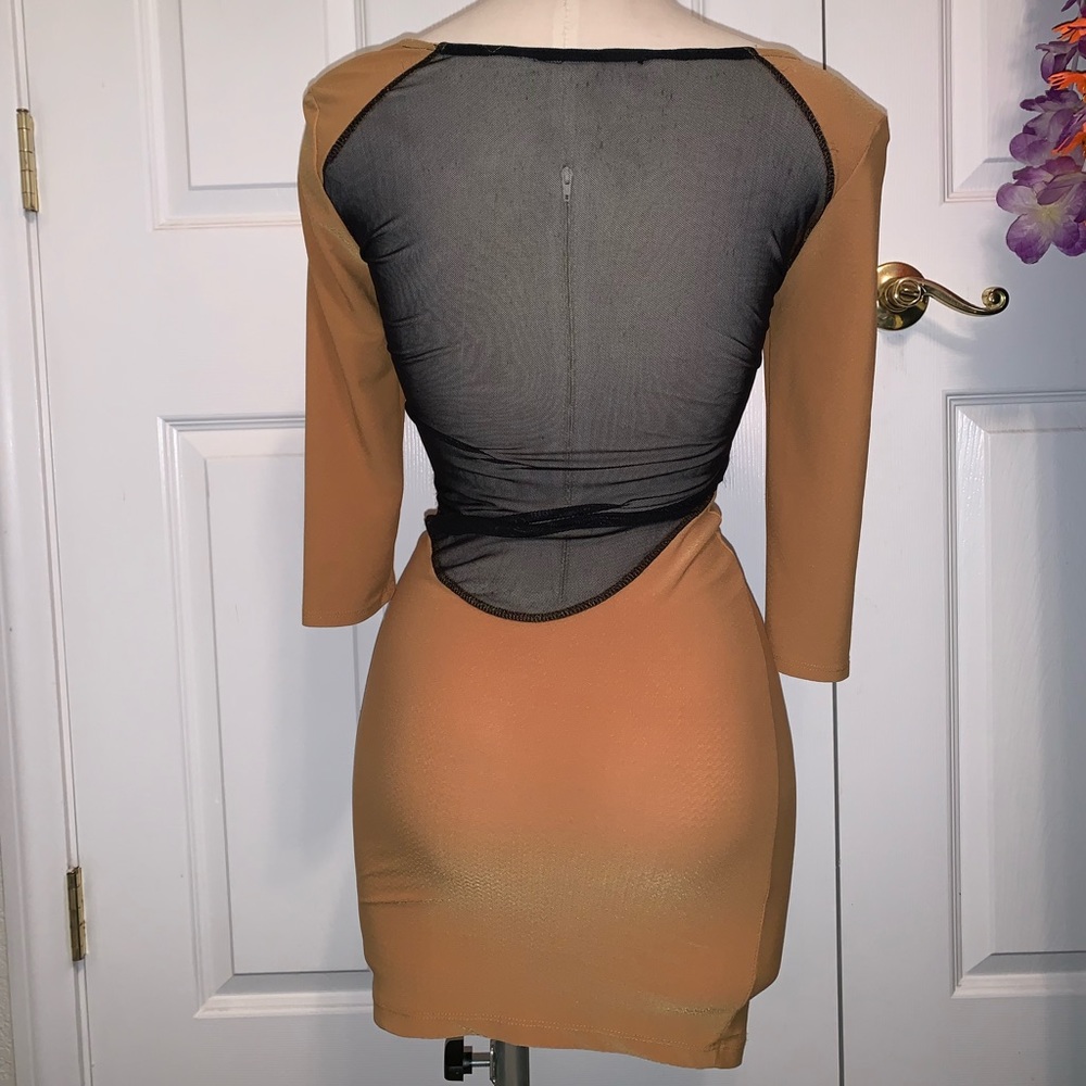 Mustard yellow bodycon dress